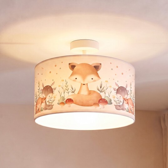 Taklampe Duolla Kids Print Flerfarget Barnerom Stoff / Tekstil 25 Flerfarget