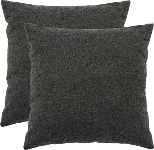 vidaXL Putetrekk 2 pcs HEERLEN Mørkegrå 60 x 60 cm Bouclé