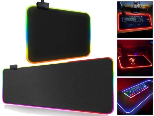 Gaming Musematte med LED lys RGB Velg størrelse