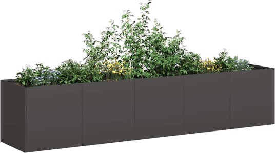 vidaXL Plantekasse svart 200x40x40 cm kaldvalset stål