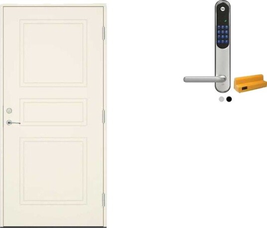Ytterdør Swedoor Clever-Line+ Tyresta med Yale Doorman Classic Home