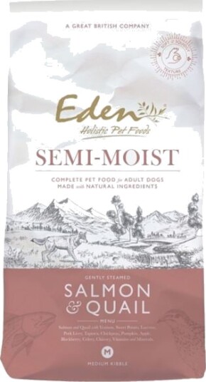 Eden Halvfuktig Hundemat med Laks og Vaktel 10 kg