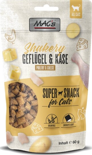 Mac'S Cat Shakery Snack & Ost Kylling 60 G