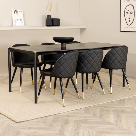 Venture Home Spisegruppe Venture Home Paris med 6 Valentina Stoler GR22086