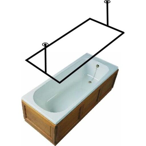 Van Der P 360º dusjforhengstang 100x100 cm rustfritt stål