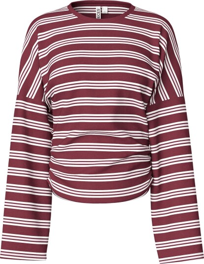 Pieces Pcalli Ls O Neck Top D2D Burgundy M
