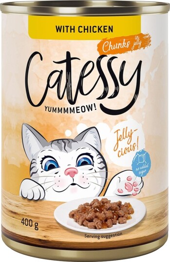 Catessy Våtfôr Biter I Saus Eller Gelè Med I Gelè Kylling 12 X 400 G