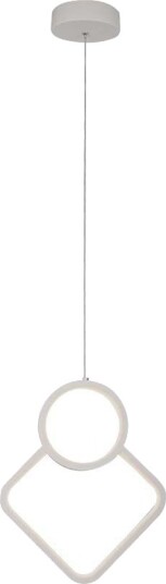 12W hvit pendel taklampe 28x180cm 4000K moderne rombe design inkl. lyskilde Kulør : Varm