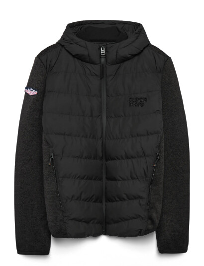 Superdry Hooded Storm Knit Hybrid Jkt   Black   XXXL