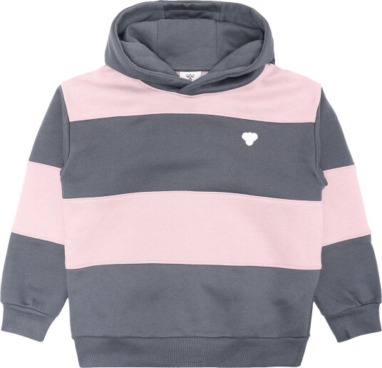 Hummel Hmljr Loose Stripe Hoodie Bee - Grey - 110/116