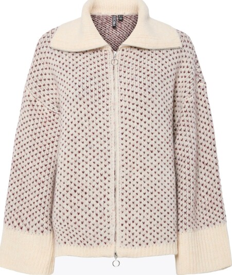 Pieces Mordic Long Sleeve Loose Knit Cardigan Hvit L