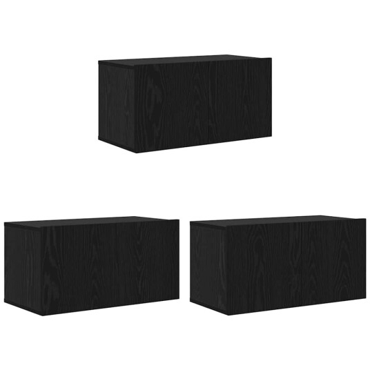  TV benksett 8 pcs Svart eik 60 x 30 x 35 cm Konstruert tre