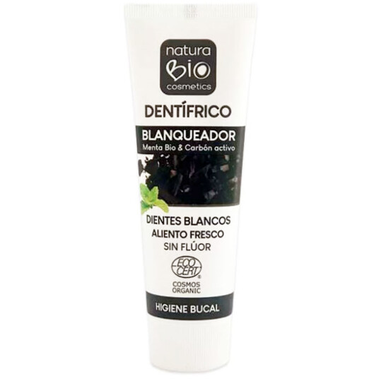 Organisk Whitening tannkrem Naturabio Mint Carbon Active 75ml Organisk Whitening tannkrem Naturabio Mint Carbon Active 75ml