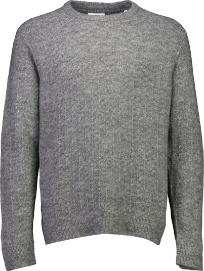 Lindbergh Jacquard Knitted O Neck L/D Sweater   Grey   L