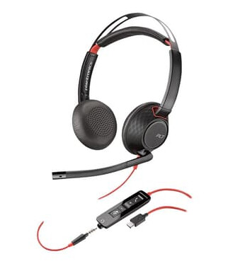 Poly 5220 Blackwire Usb C Hodesett 3,5 Mm Jakk, Usb-c Stereo Svart Poly 5220 Blackwire Usb C Hodesett 3,5 Mm Jakk, Usb-c Stereo Svart