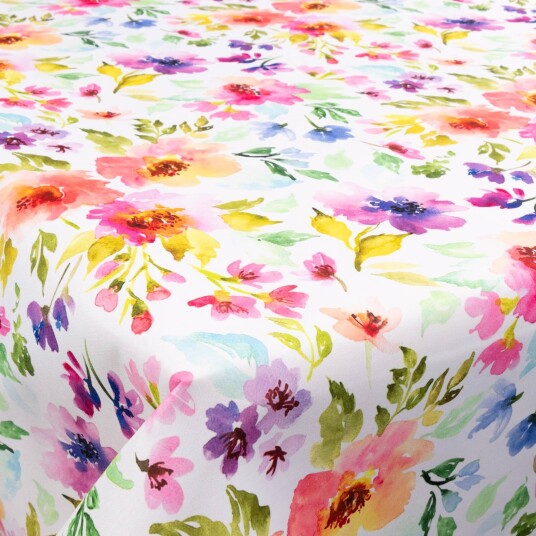 Borg Living Tekstil voksduk med akrylbelegg   Flower multi   140 cm bred   På metermål