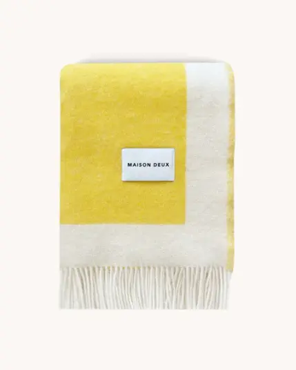 Maison Deux Color Block Pledd Gul