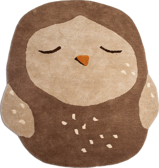 Lone Tepper   Ugle ull gulvteppe 113x120 cm taupe