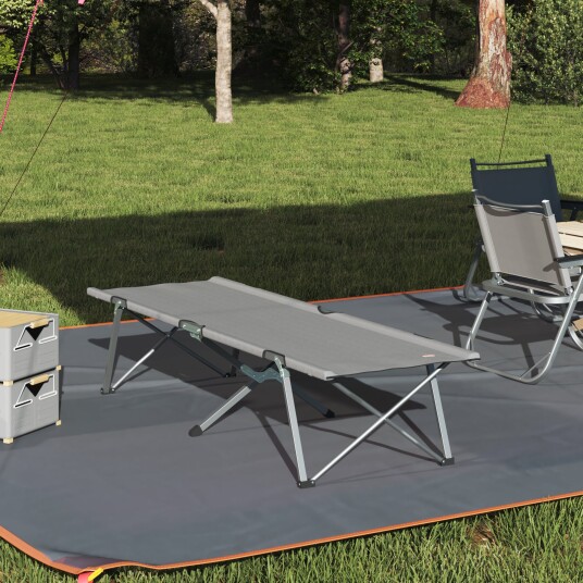 Sammenleggbar camping seng Grå 194 x 62,5 x 42,5 cm