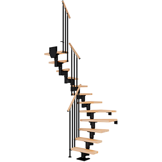 Dolle Dublin U-trapp I Svart -classic Iii-lakkert Bøk -61-14 - Loddret Høyde 277 337 Cm