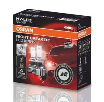 Osram Night Breaker H7 LED kit. Godkjent LED pære. Knallgod oppgradering. Kraftig lys.