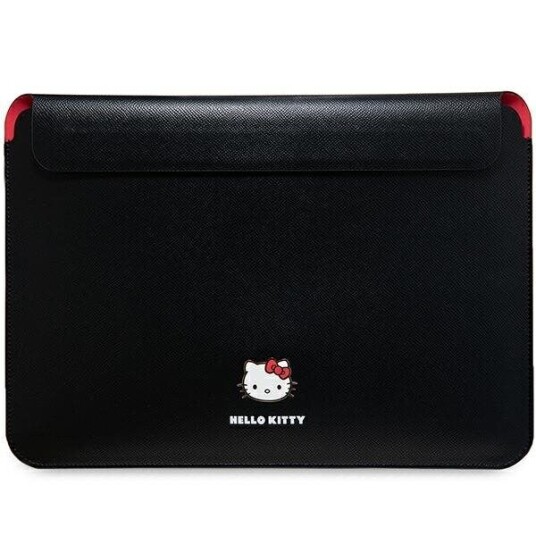 Hello Kitty 14" PU-etui med Metalllogo - Svart Mobildeksel