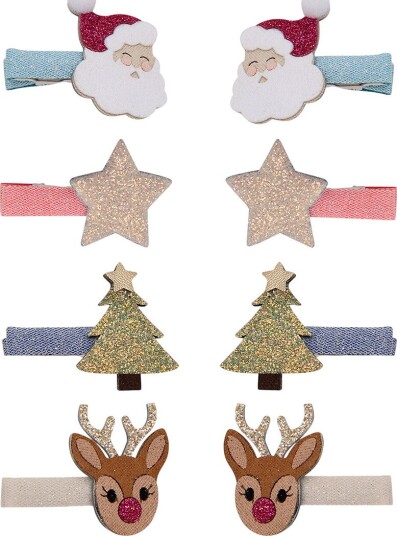 Mimi & Lula 8 Hair Clips Christmas MULTI One Size