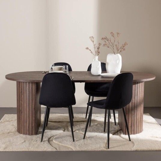 Spisegruppe Venture Home Härön 200 med 4 stk Polar Stoler Fløyel