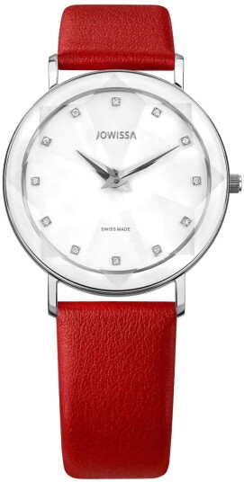 Jowissa Dameklokke J5.602.L Facet Hvit/Lær Ø35 mm Jowissa Dameklokke J5.602.L Facet Hvit/Lær Ø35 mm