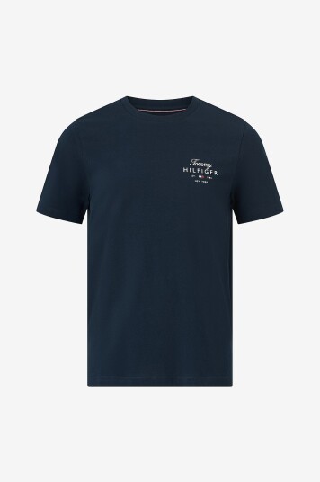 Tommy Hilfiger   T skjorte Script Stack Regular Tee   Blå