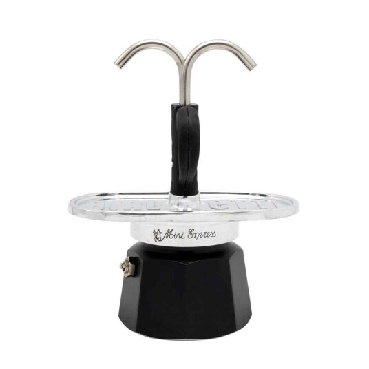 Bialetti Mini Express Espressokanne 2 Kopper 90 ml Aluminium Sort Bialetti Mini Express Espressokanne 2 Kopper 90 ml Aluminium Sort