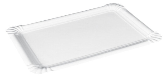WIMEX Papirtallerken Party firkantet, flat; 13x20 cm (LxB); Hvit; Rektangulær; 250 Stykk / Forpakning