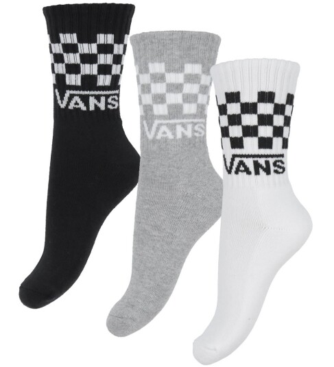 Vans Classic Check Crew Black/White 31 34 Bomullsstrømper Vans Classic Check Crew Black/White 31 34 Bomullsstrømper