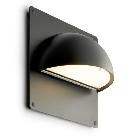 Light-Point Rørhat Utendørs Vegglampe Sort med bakplate LED
