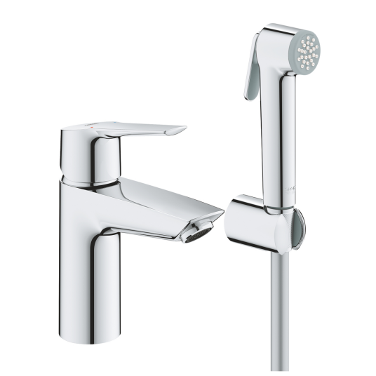 Grohe Start 1-Greps Servantbatteri Uten bunnventil, med hånddusj, Krom Grohe Start 1-Greps Servantbatteri Uten bunnventil, med hånddusj, Krom