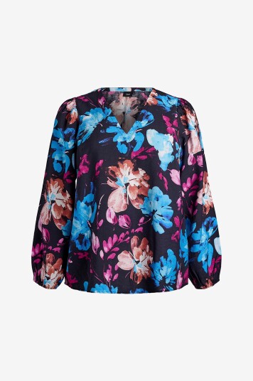 Zizzi Bluse mcLaru L/S Svart