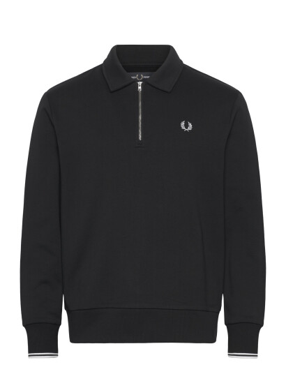 Fred Perry Half Zip Collared Sweatshirt Black XL