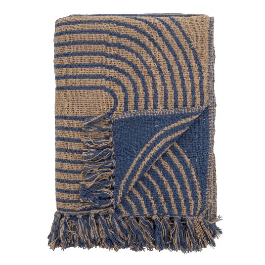 Bloomingville Tiffanie Throw Blue Recycled Cotton 82054471