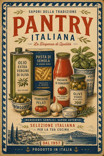 Plakat Italiensk pantry samling / Sett av 3