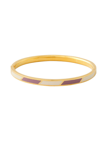 DESIGN LETTERS Striped Candy Bangle |Lila |L:6.5 cm