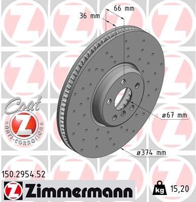 Bremseskive ZIMMERMANN 150.2954.52