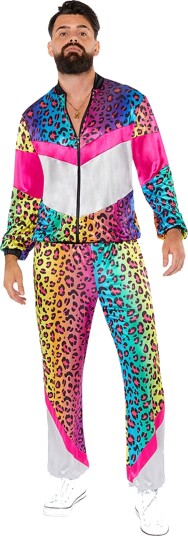 Riethmüller 80-talls Grilldress Neon Leopard Kostyme Small 9919053