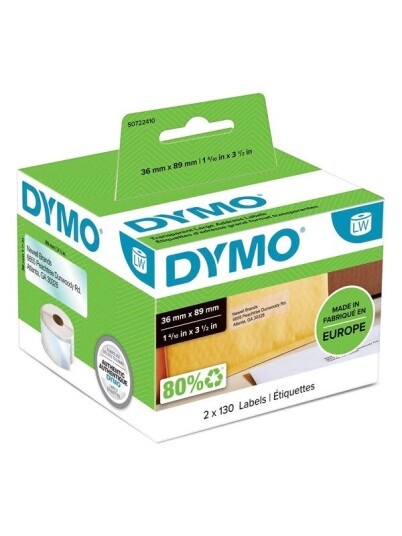 DYMO LabelWriter 36mm x 89mm Large Address Labels (transparent) 1 roll x 260 labels