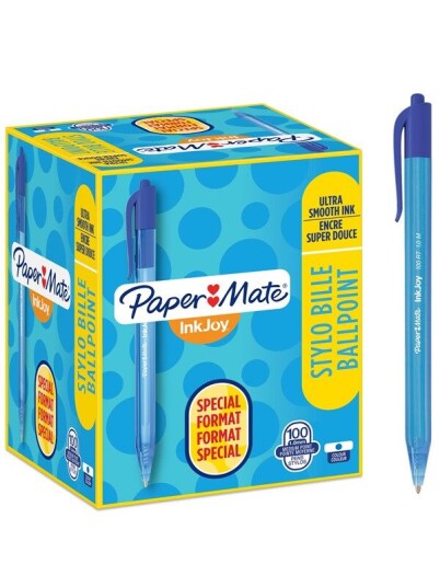 Paper Mate InkJoy 100RT Retractable Ballpoint Pens Medium Point 1.0mm Blå 100 Count Paper Mate InkJoy 100RT Retractable Ballpoint Pens Medium Point 1.0mm Blå 100 Count