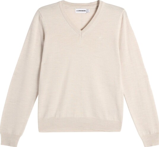 J.Lindeberg Amaya Knitted Sweater Golfgenser dame Moonbeam Melange X Large