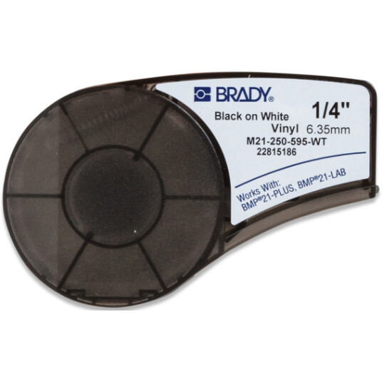 Brady M210 Vinyl Tape 6,35 mm Sort På Hvit Brady M210 Vinyl Tape 6,35 mm Sort På Hvit