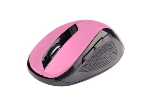 Mus C-Tech Wlm-02P, Svart-Rosa, Trådløs, 1600Dpi, 6 Knapper, Usb Nano-Mottaker