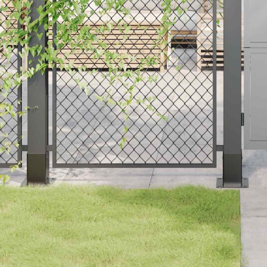 Stolpebunner firkantet 4 stk 81x81 mm pulverlakkert stål