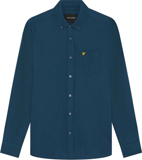 Lyle & Scott Plain Flannel Shirt AEGEAN BLUE XS Lyle & Scott Plain Flannel Shirt AEGEAN BLUE XS