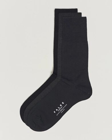 Falke 3-Pack Airport Socks Dark Navy/Black/Anthracite